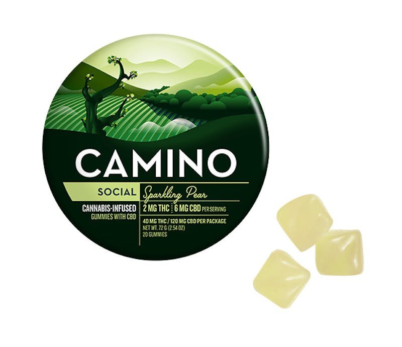 CAMINO | "Social" Sparkling Pear | 1:3 THC:CBD | 100MG 20PK Gummies kaufen bei Head & Grow Hub