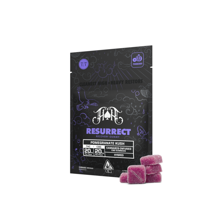 Heavy Hitters: Resurrect Recovery: Pomegranate Kush 100mg THC/ 100mg CBG Gummy kaufen bei Head & Grow Hub