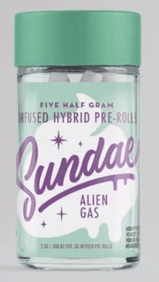 Sundae Alien Gas Infused Preroll 5pk 2.5g kaufen bei Head & Grow Hub