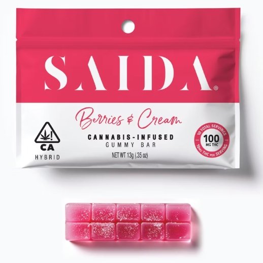 Saida Berries & Cream Gummy Bar 100mg Hybrid kaufen bei Head & Grow Hub