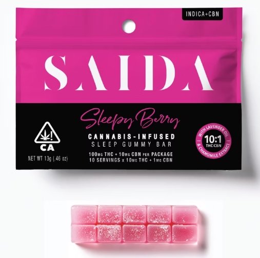 Saida Sleepy Berry Gummy Bar 100mg Indica 10:1 THC:CBN kaufen bei Head & Grow Hub